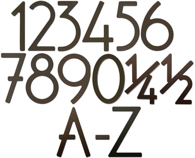 Dark Bronze House Address Numbers Letters