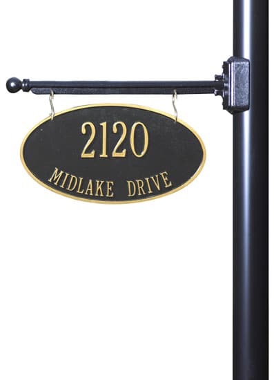 Whitehall 2-Sided Hanging Oval Address Plaque Product Image