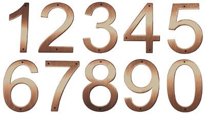 Copper 5 Inch House Numbers