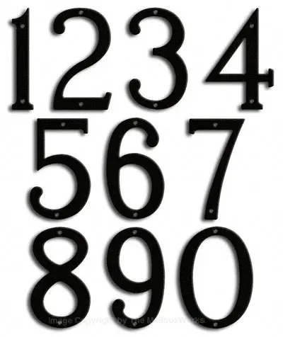 Medium Black House Numbers Majestic 8
