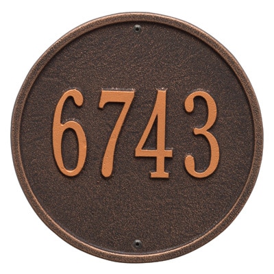 Whitehall Round Aluminum Address Plaque Product Image