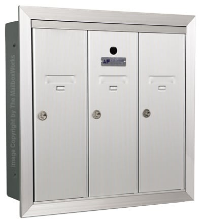 Anodized Aluminum Florence 3 Door Vertical Mailbox Product Image