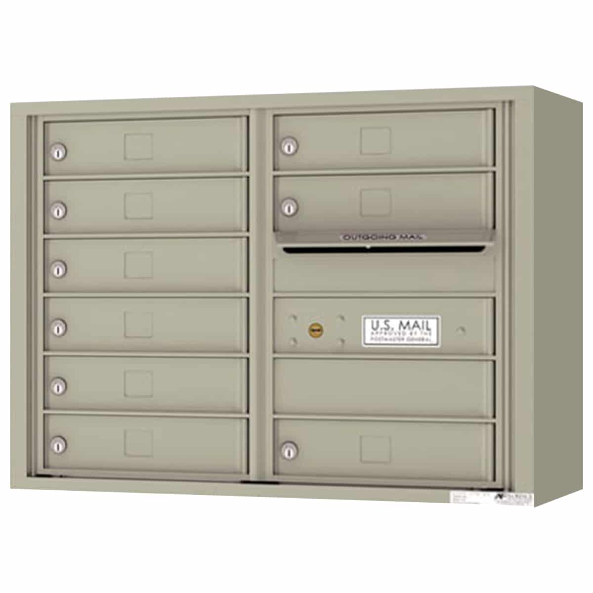 Surface Mount 4C Horizontal Mailbox – 9 Doors – Front Loading – 4C06D-09-SM Product Image