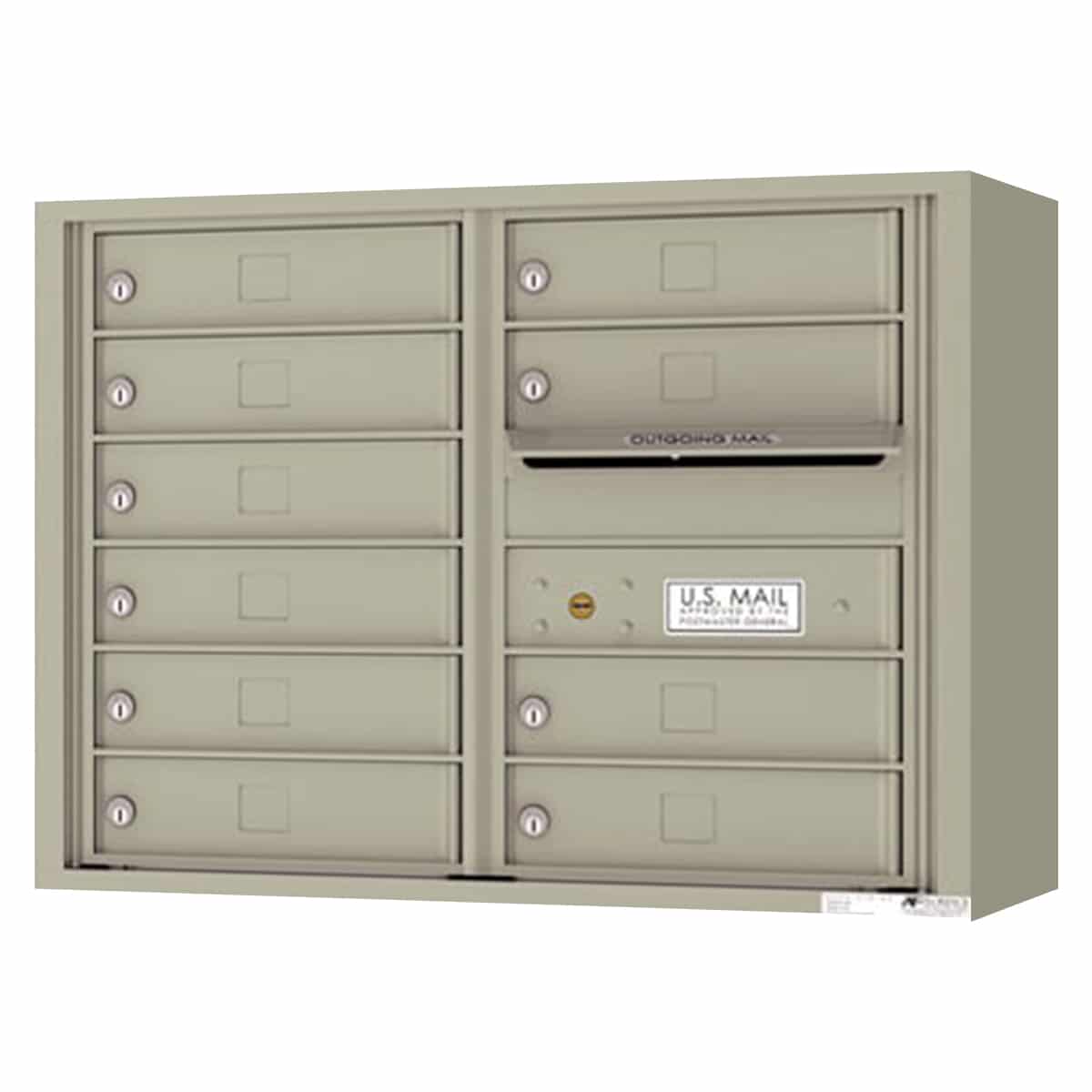 Florence Surface Mount 4C Horizontal Mailbox – 10 Tenant Doors – Front Loading – 6 Doors High – Private Access Product Image