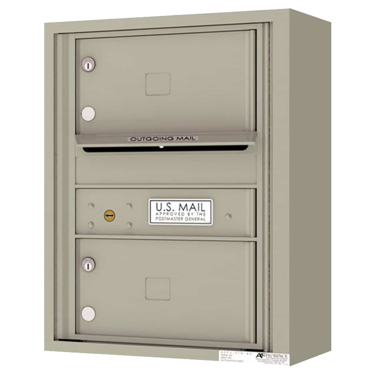 Florence Surface Mount 4C Horizontal Mailbox – 2 Tenant Doors – Front Loading – 6 Doors High – Private Access Product Image