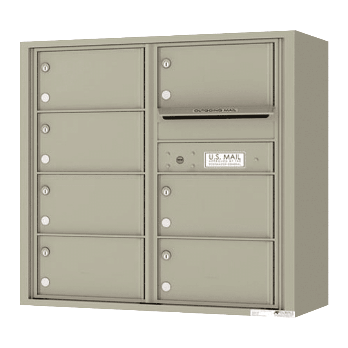 Florence Surface Mount 4C Horizontal Mailbox – 7 Tenant Doors – Front Loading – 8 Doors High – Private Access Product Image