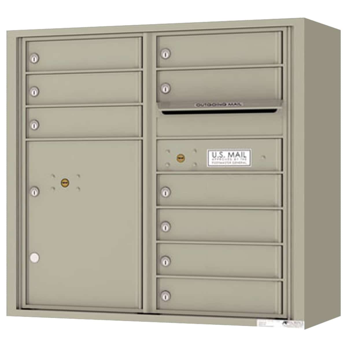 Surface Mount 4C Horizontal Mailbox – 9 Doors, 1 Parcel Locker – 4C08D-09-SM Product Image
