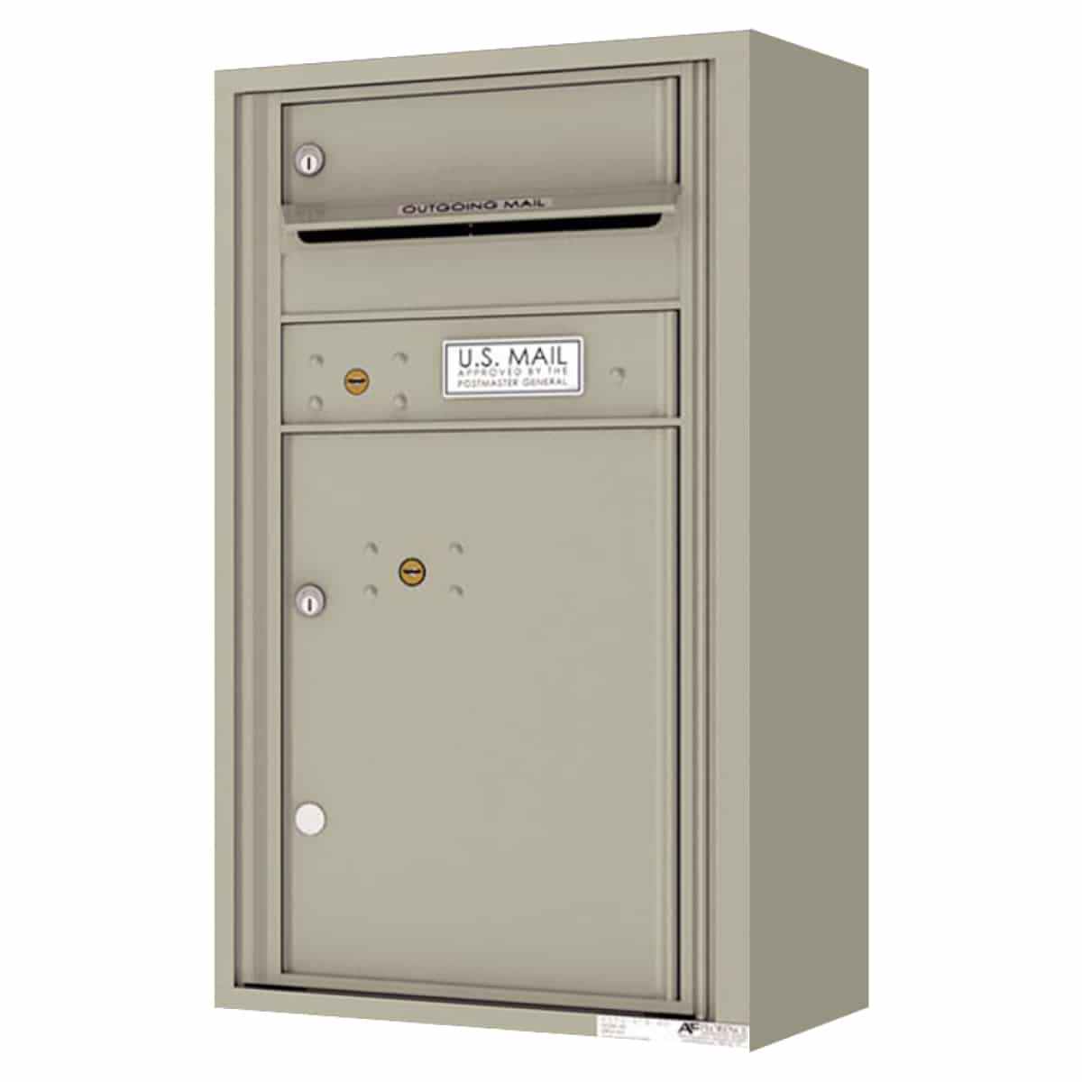 Surface Mount 4C Horizontal Mailbox – 1 Door 1 Parcel Locker – Front Loading – 4C08S-01-SM Product Image