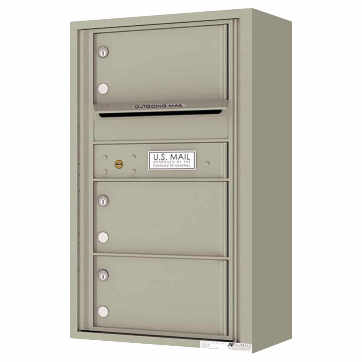 Florence Surface Mount 4C Horizontal Mailbox – 3 Tenant Doors – Front Loading – 8 Doors High – Private Access Product Image