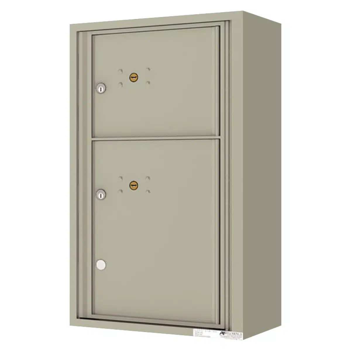 Surface Mount 4C Horizontal Mailbox – 2 Parcel Lockers – Front Loading – 4C08S-2P-SM Product Image