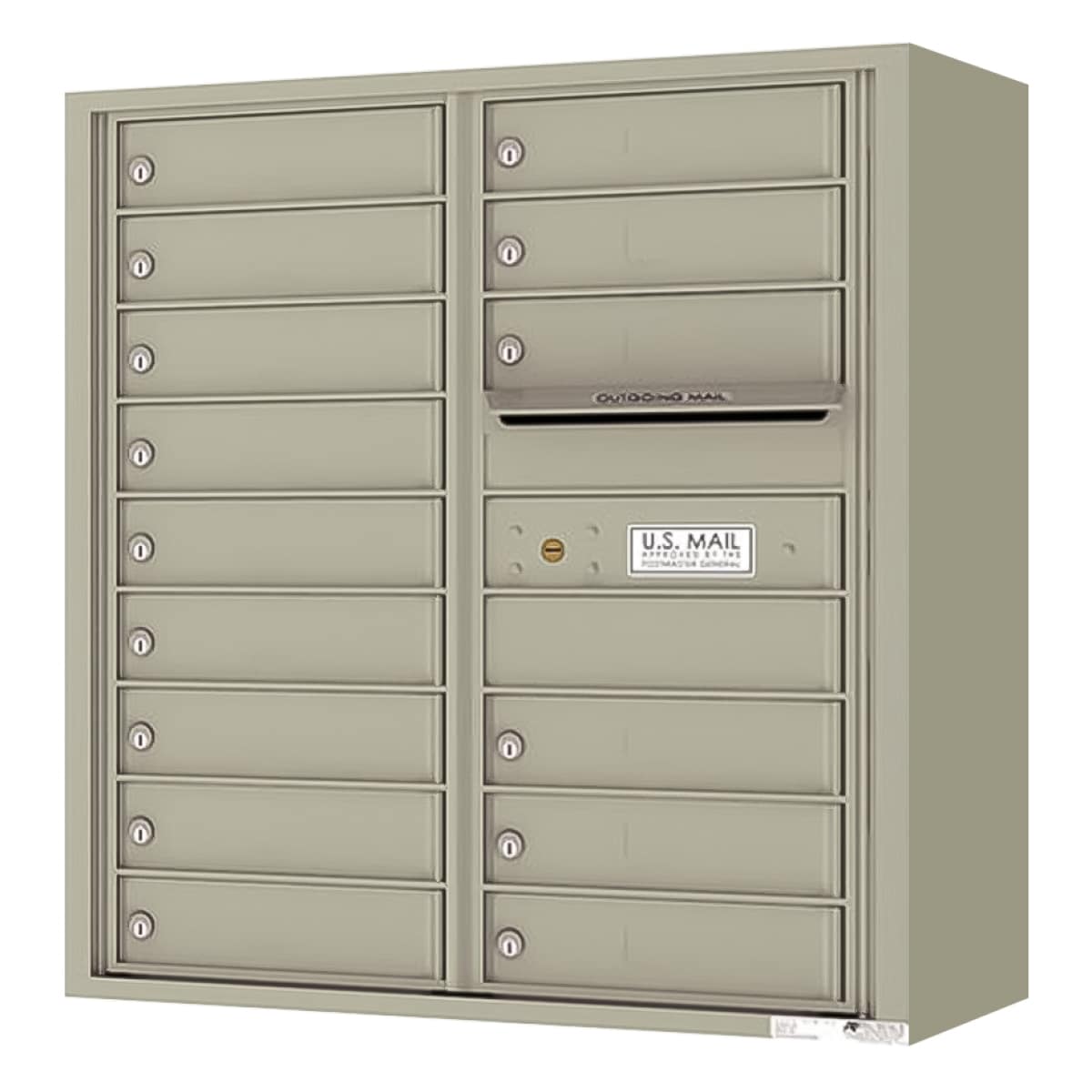 Surface Mount 4C Horizontal Mailbox – 15 Doors – Front Loading – 4C09D-15-SM Product Image