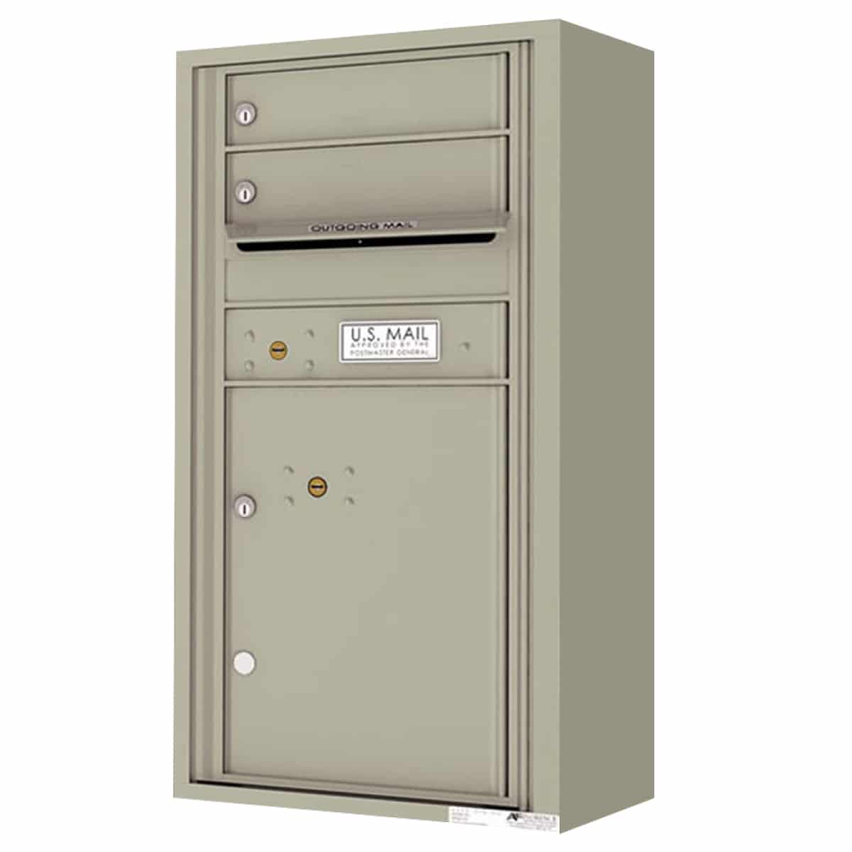 Florence Surface Mount 4C Horizontal Mailbox – 2 Tenant Doors, 1 Parcel Locker – Front Loading – 9 Doors High – Private Access Product Image
