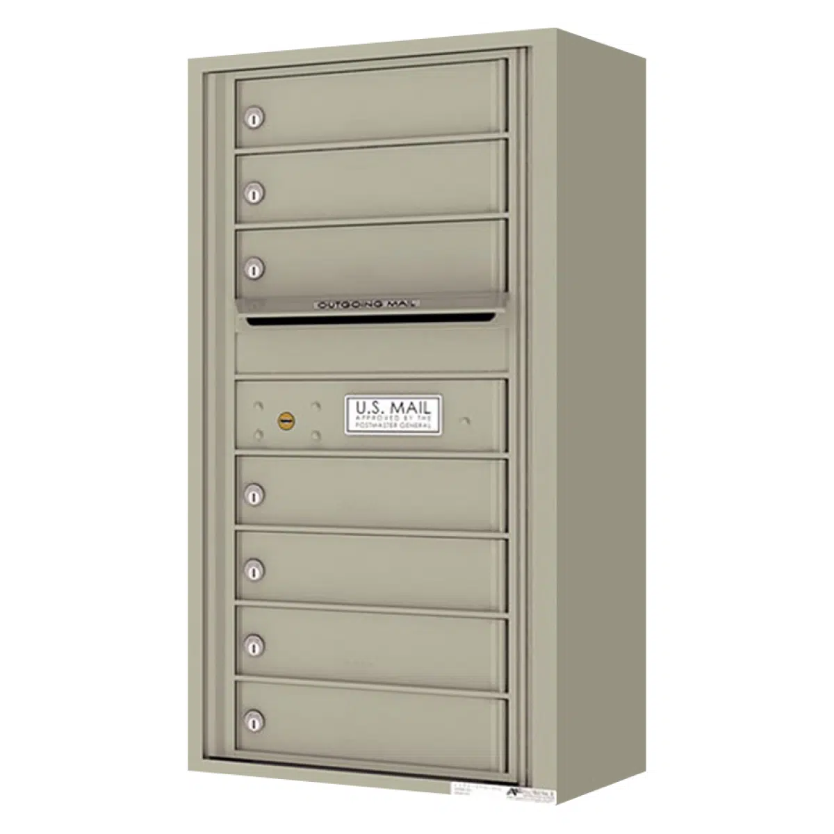 Surface Mount 4C Horizontal Mailbox – 7 Doors – Front Loading – 4C09S-07-SM Product Image
