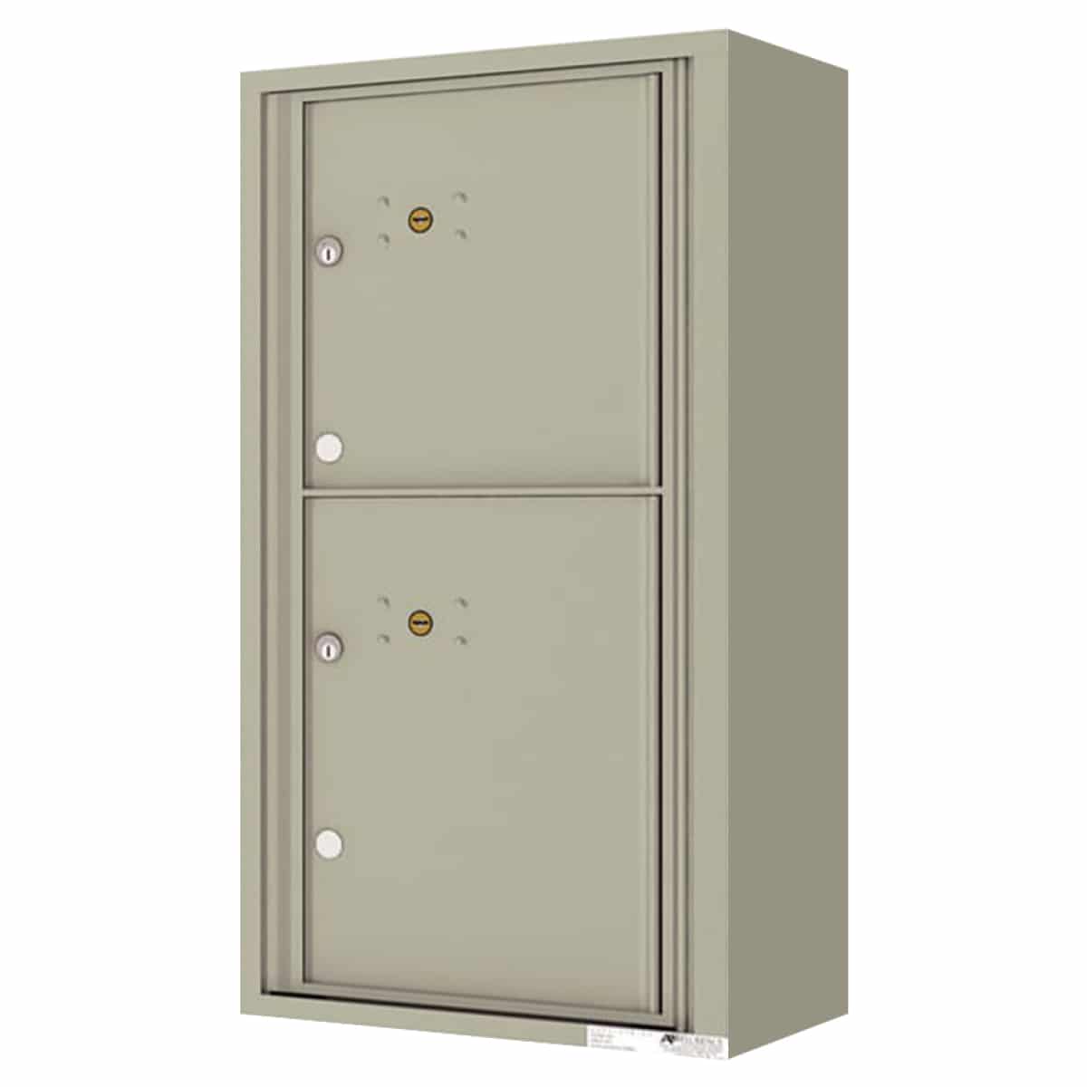 Surface Mount 4C Horizontal Mailbox – 2 Parcel Lockers – Front Loading – 4C09S-2P-SM Product Image
