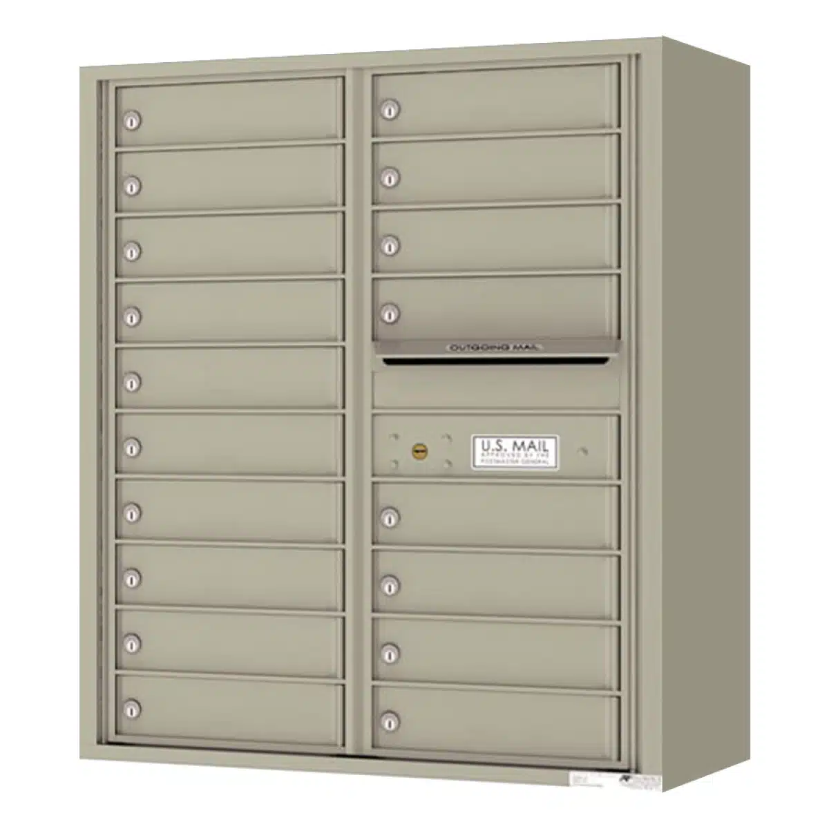Surface Mount 4C Horizontal Mailbox – 18 Doors – Front Loading – 4C10D-18-SM Product Image