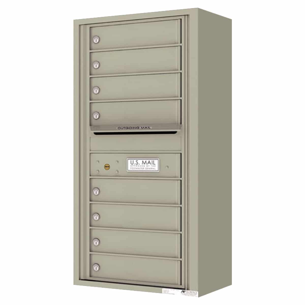 Surface Mount 4C Horizontal Mailbox – 8 Doors – Front Loading – 4C10S-08-SM Product Image