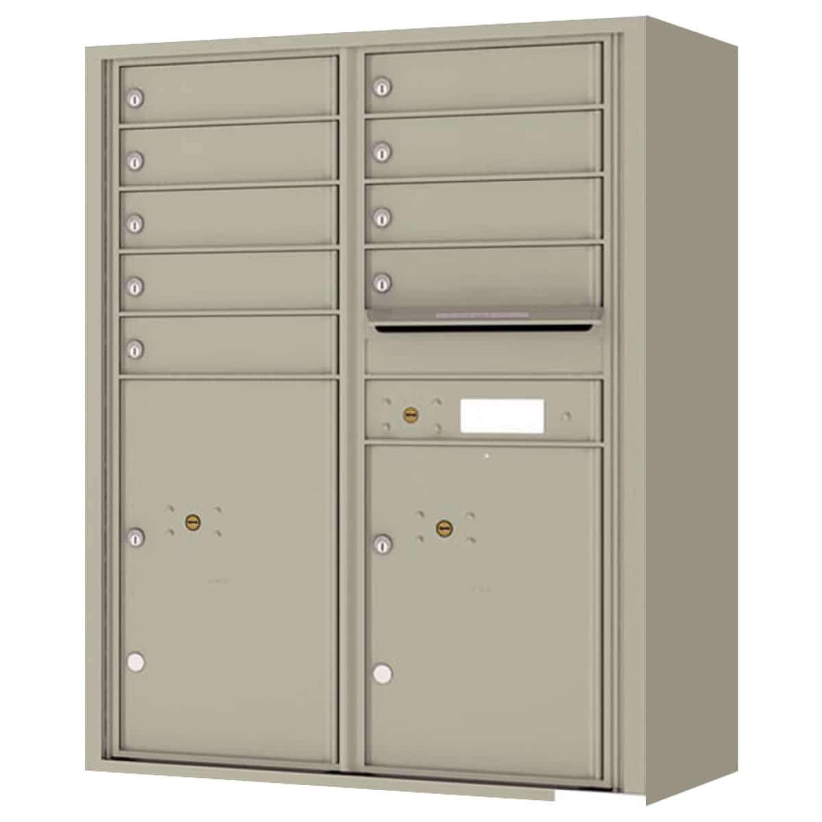 Surface Mount 4C Horizontal Mailbox – 9 Doors 2 Parcel Lockers – Front Loading – 4C11D-09-SM Product Image