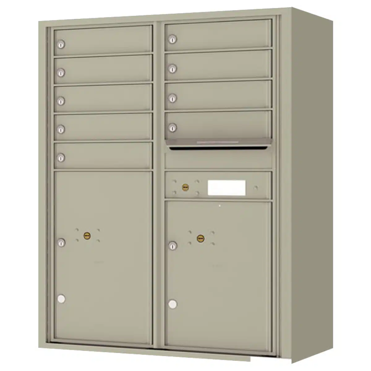 Surface Mount 4C Horizontal Mailbox – 9 Doors 2 Parcel Lockers – Front Loading – 4C11D-09-SM Product Image
