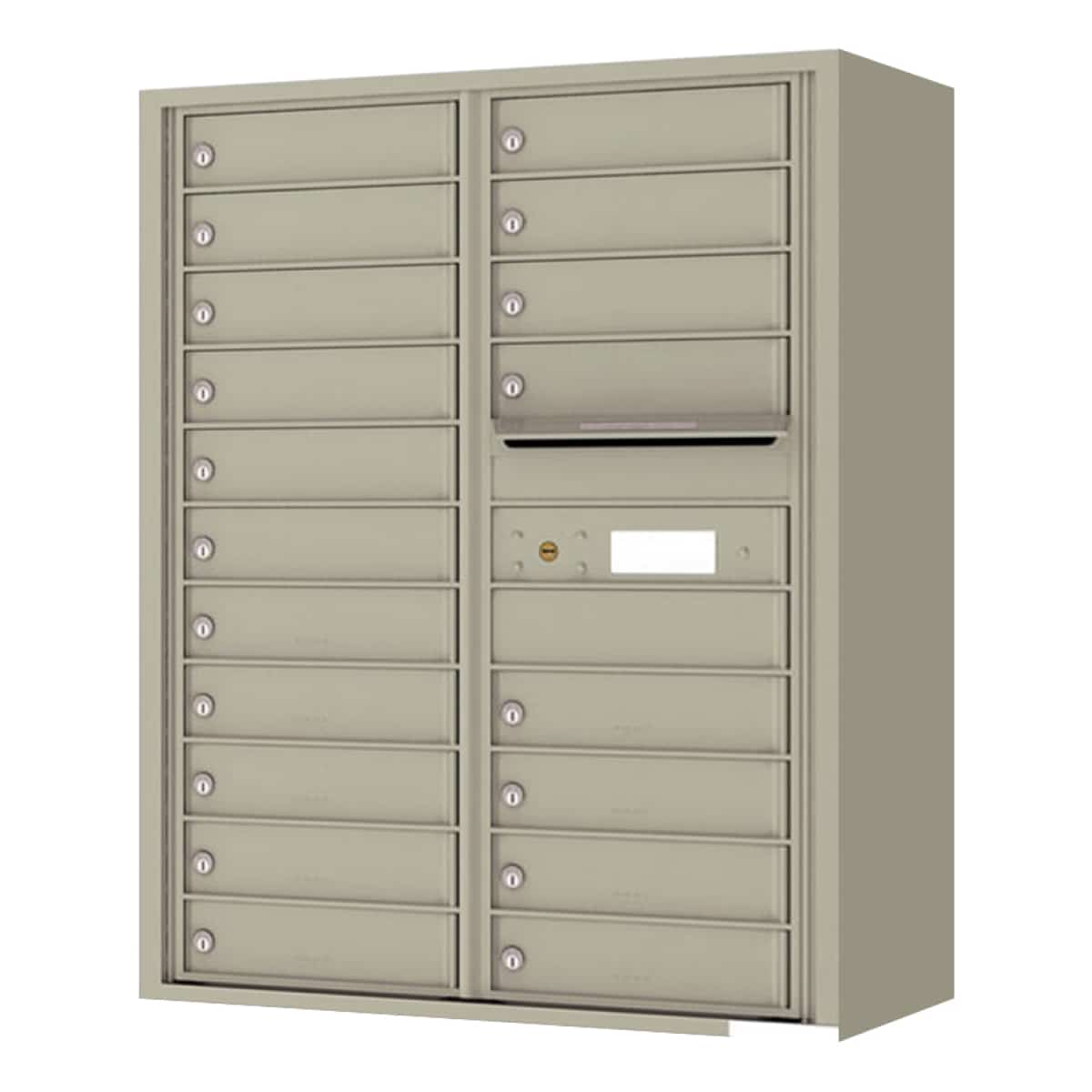 Surface Mount 4C Horizontal Mailbox – 19 Doors 0 Parcel Locker – Front Loading – 4C11D-19-SM Product Image