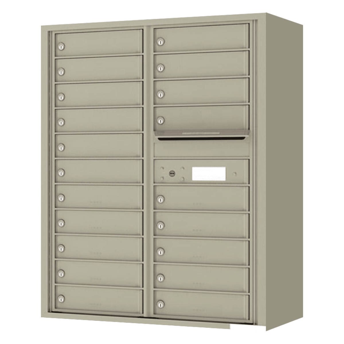 Surface Mount 4C Horizontal Mailbox – 20 Doors – Front Loading – 4C11D-20-SM Product Image