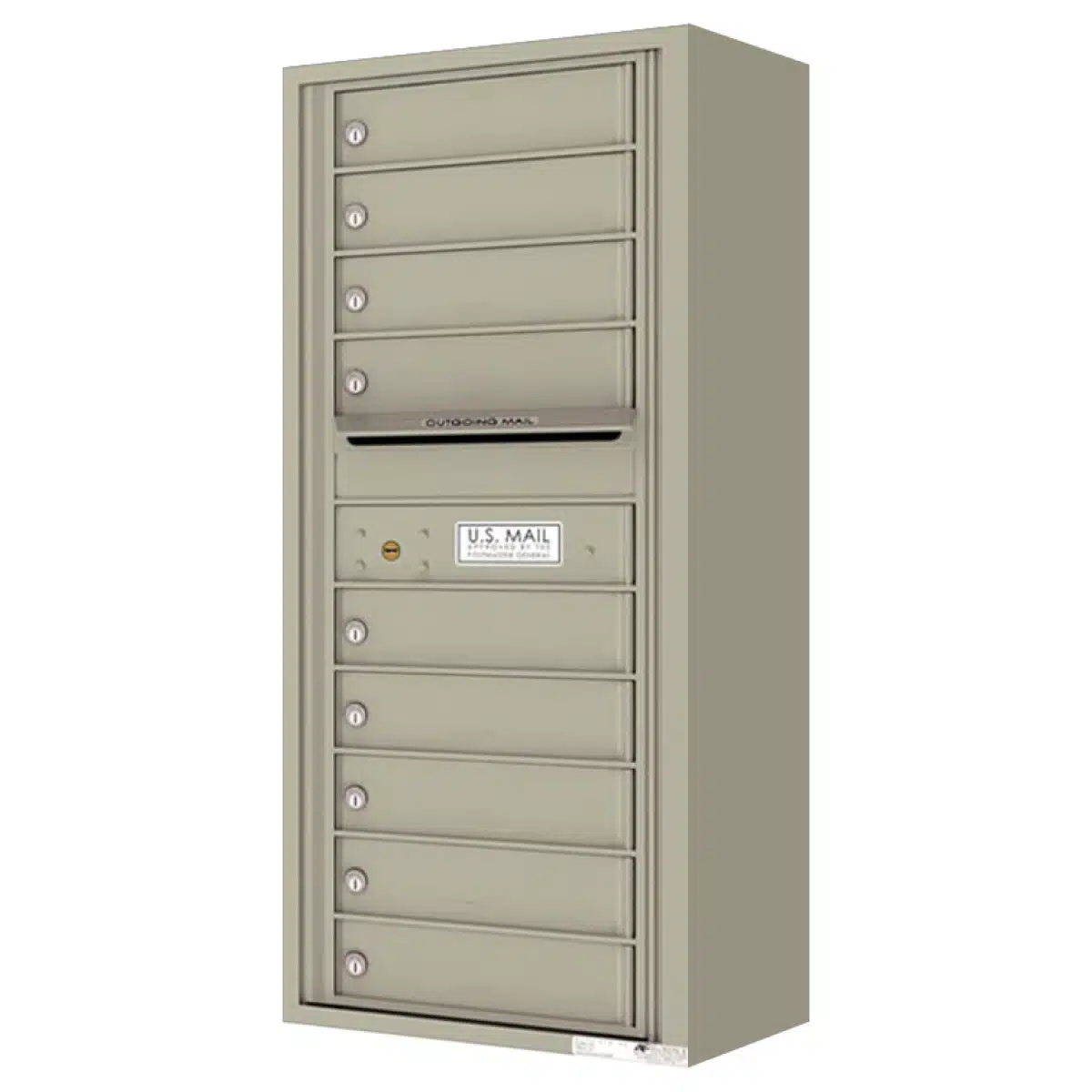 Surface Mount 4C Horizontal Mailbox – 9 Doors – Front Loading – 4C11S-09-SM Product Image