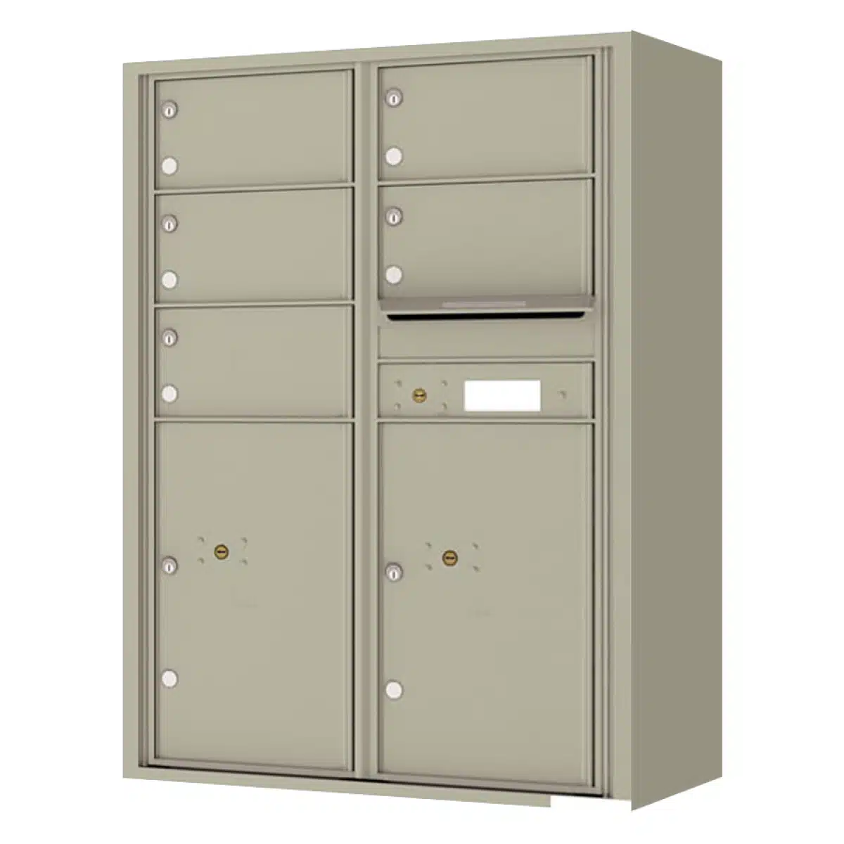 Surface Mount 4C Horizontal Mailbox – 5 Doors, 2 Parcel Lockers – 4C12D-05-SM Product Image