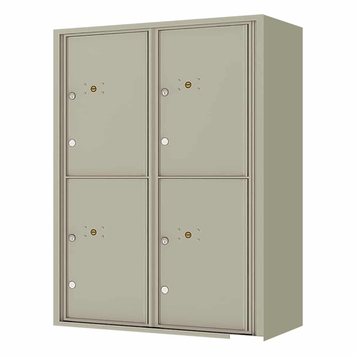 Surface Mount 4C Horizontal Mailbox – 4 Parcel Lockers – Front Loading – 4C12D-4P-SM Product Image