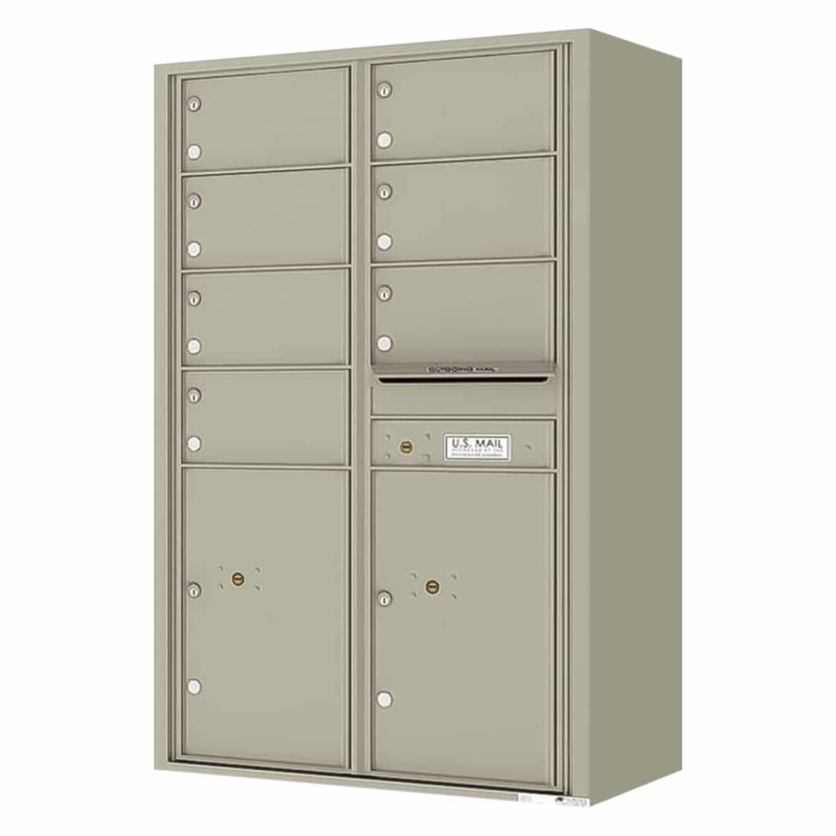 Florence Surface Mount 4C Horizontal Mailbox – 7 Tenant Doors, 2 Parcel Lockers – Front Loading – 14 Doors High – Private Access Product Image