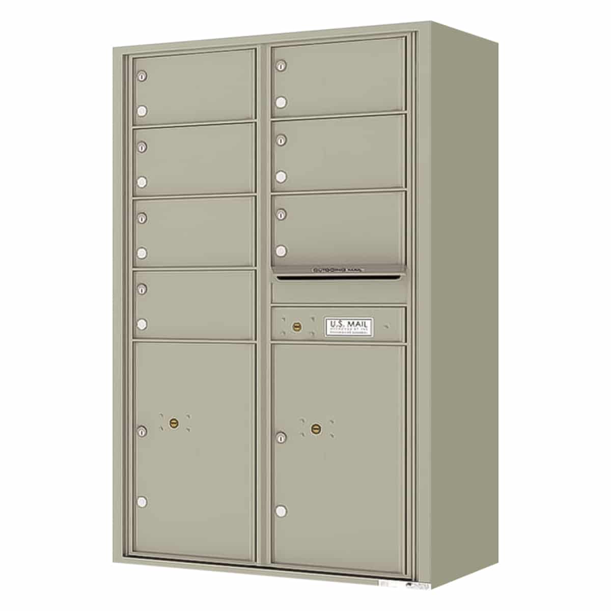 Surface Mount 4C Horizontal Mailbox – 7 Doors 2 Parcel Lockers – Front Loading – 4C14D-07-SM Product Image