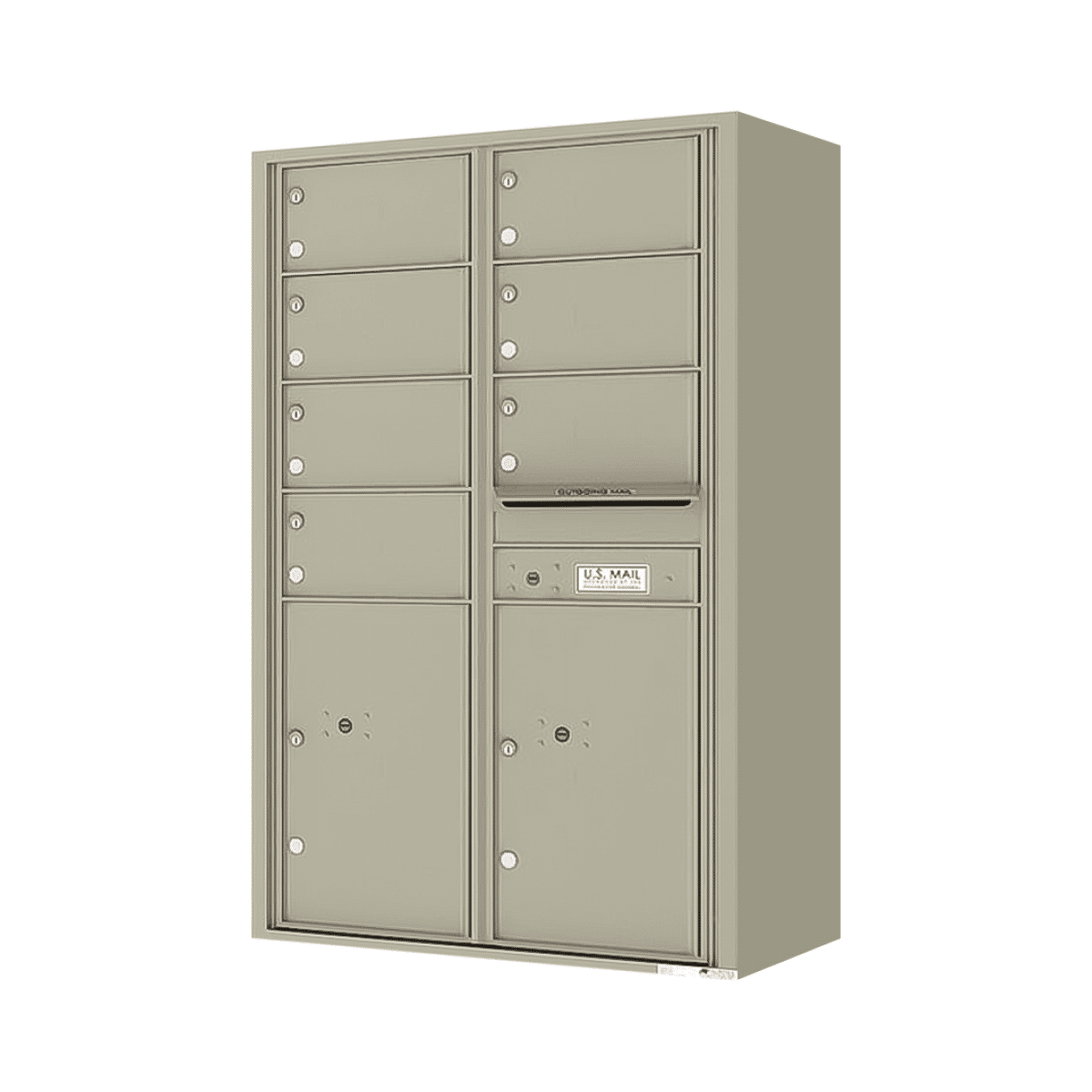 Surface Mount 4C Horizontal Mailbox – 7 Doors 2 Parcel Lockers – Front Loading – 4C14D-07-SM Product Image