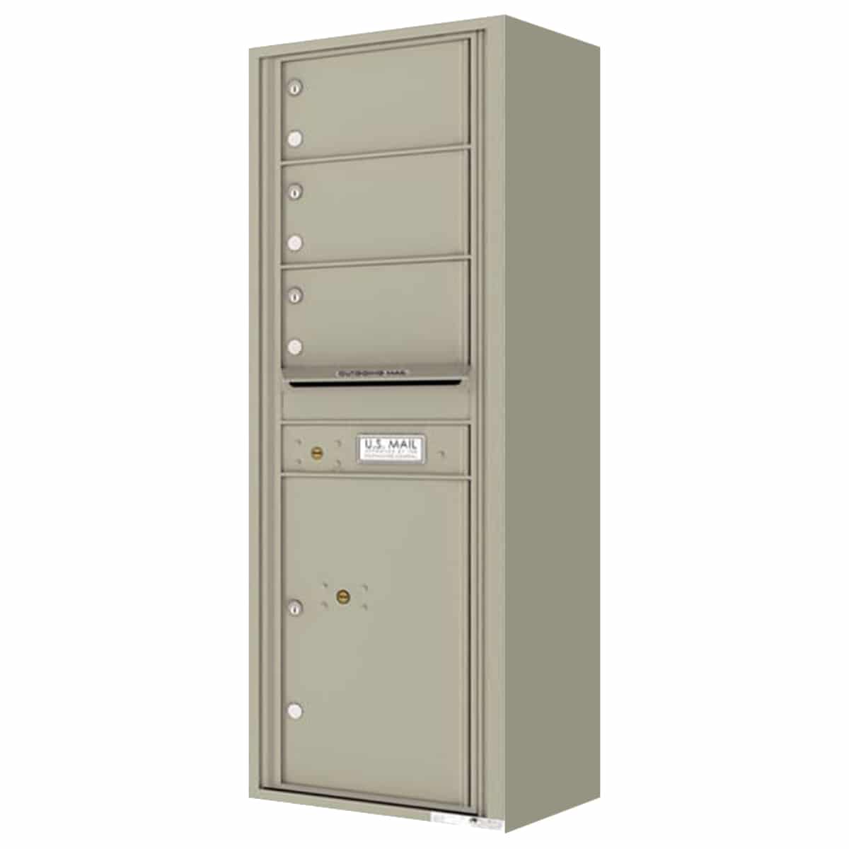 Florence Surface Mount 4C Horizontal Mailbox – 3 Tenant Doors, 1 Parcel Locker – Front Loading – 14 Doors High – Private Access Product Image