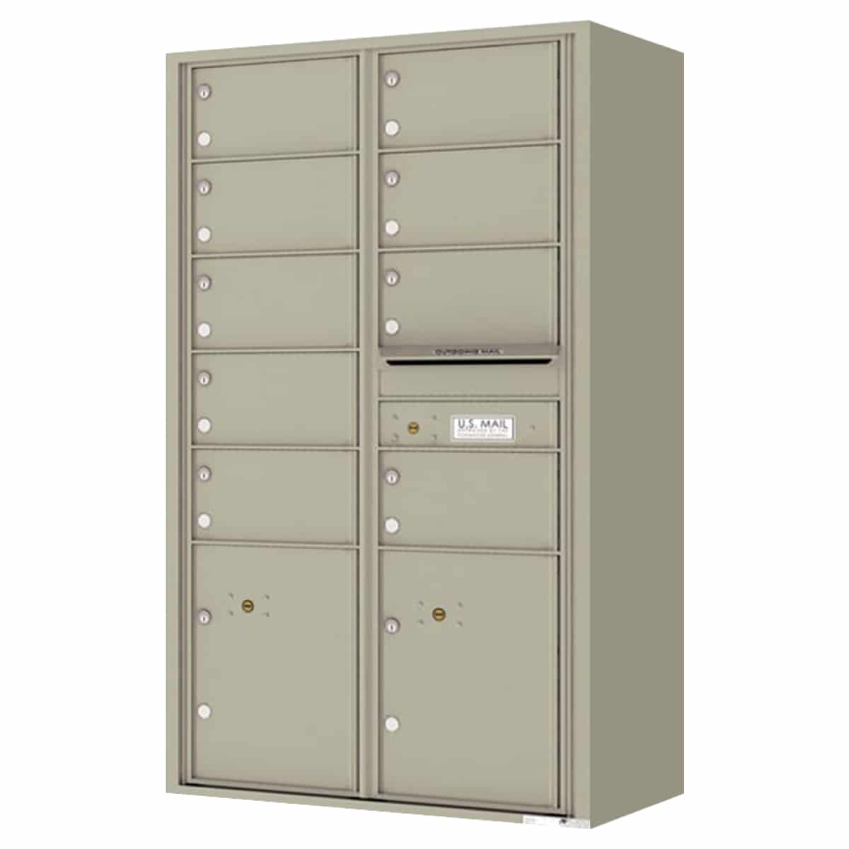 Surface Mount 4C Horizontal Mailbox – 9 Doors 2 Parcel Lockers – Front Loading – 4C15D-09-SM Product Image
