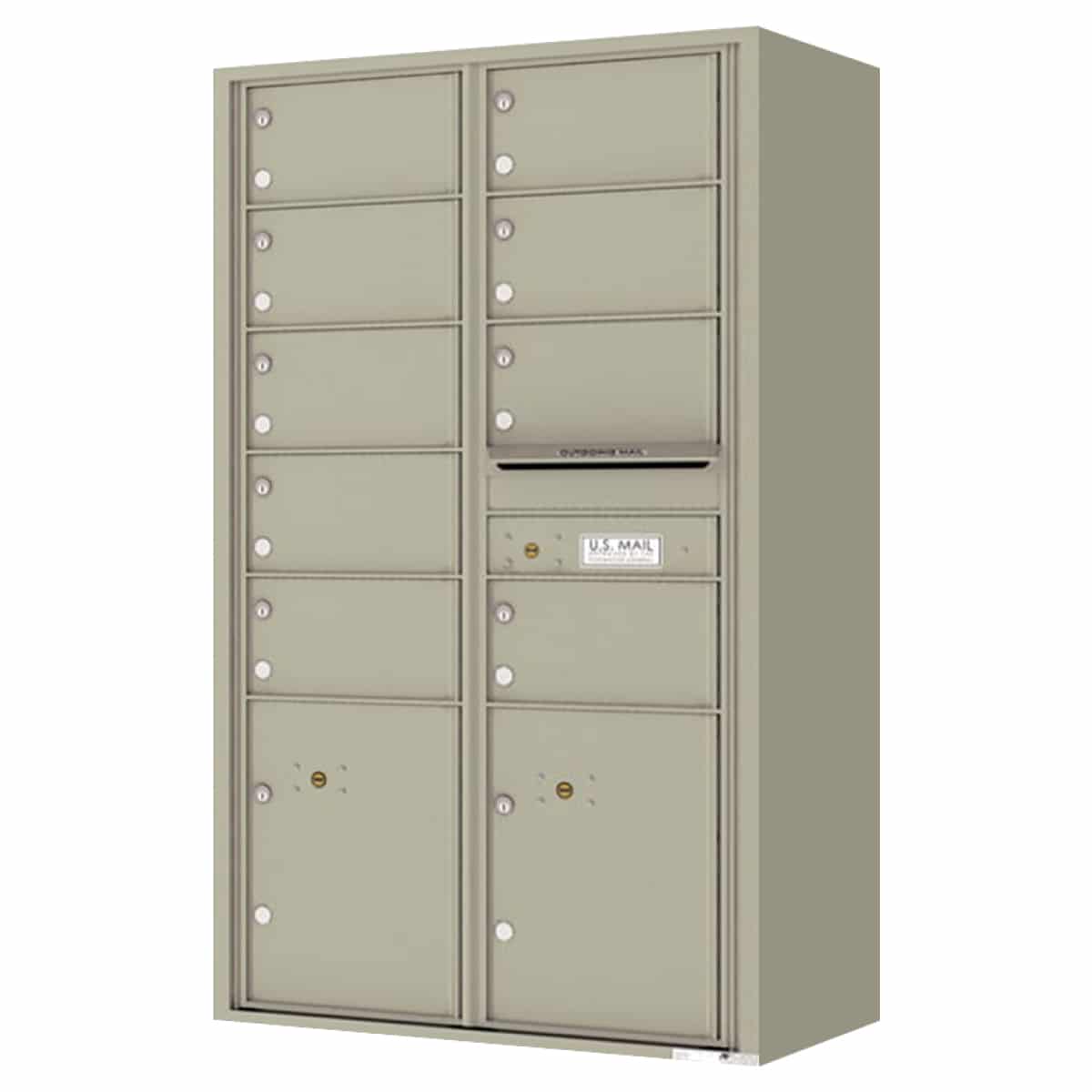 Florence Surface Mount 4C Horizontal Mailbox – 9 Tenant Doors, 2 Parcel Lockers – Front Loading – 15 Doors High – Private Access Product Image