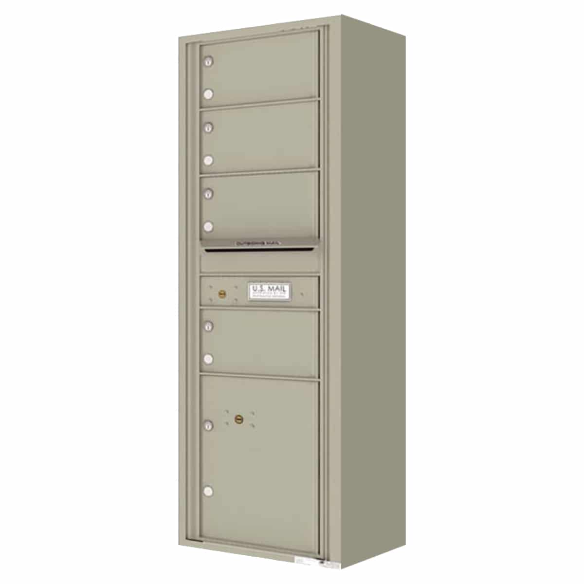 Florence Surface Mount 4C Horizontal Mailbox – 4 Tenant Doors, 1 Parcel Locker – Front Loading – 15 Doors High – Private Access Product Image