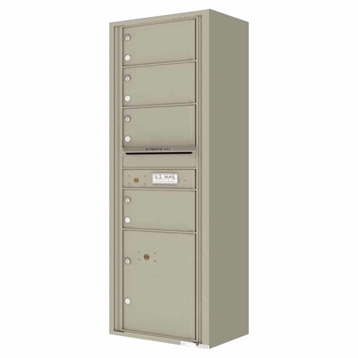 Surface Mount 4C Horizontal Mailbox – 4 Doors, 1 Parcel Locker – 4C15S-04-SM Product Image