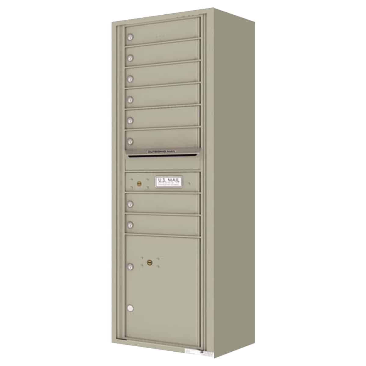 Surface Mount 4C Horizontal Mailbox – 8 Doors 1 Parcel Locker – Front Loading – 4C15S-08-SM Product Image