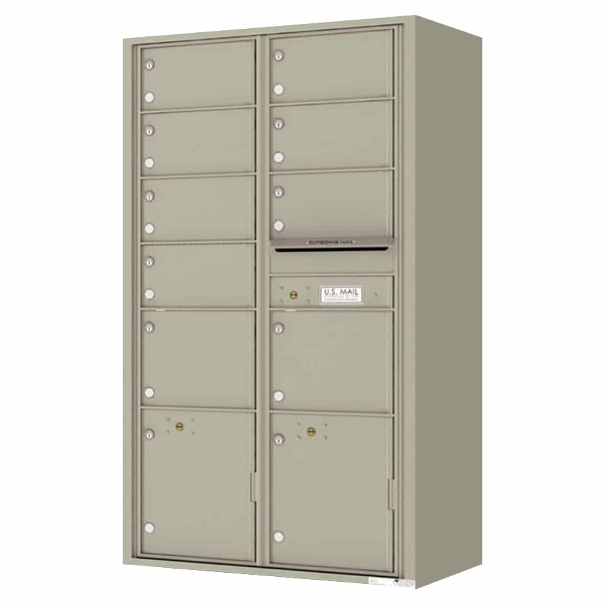 Surface Mount 4C Horizontal Mailbox – 9 Doors 2 Parcel Lockers – Front Loading – 4C16D-09-SM Product Image