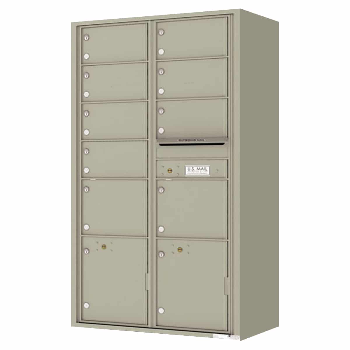 Florence Surface Mount 4C Horizontal Mailbox – 9 Tenant Doors, 2 Parcel Lockers – Front Loading – Max Height – Private Access Product Image