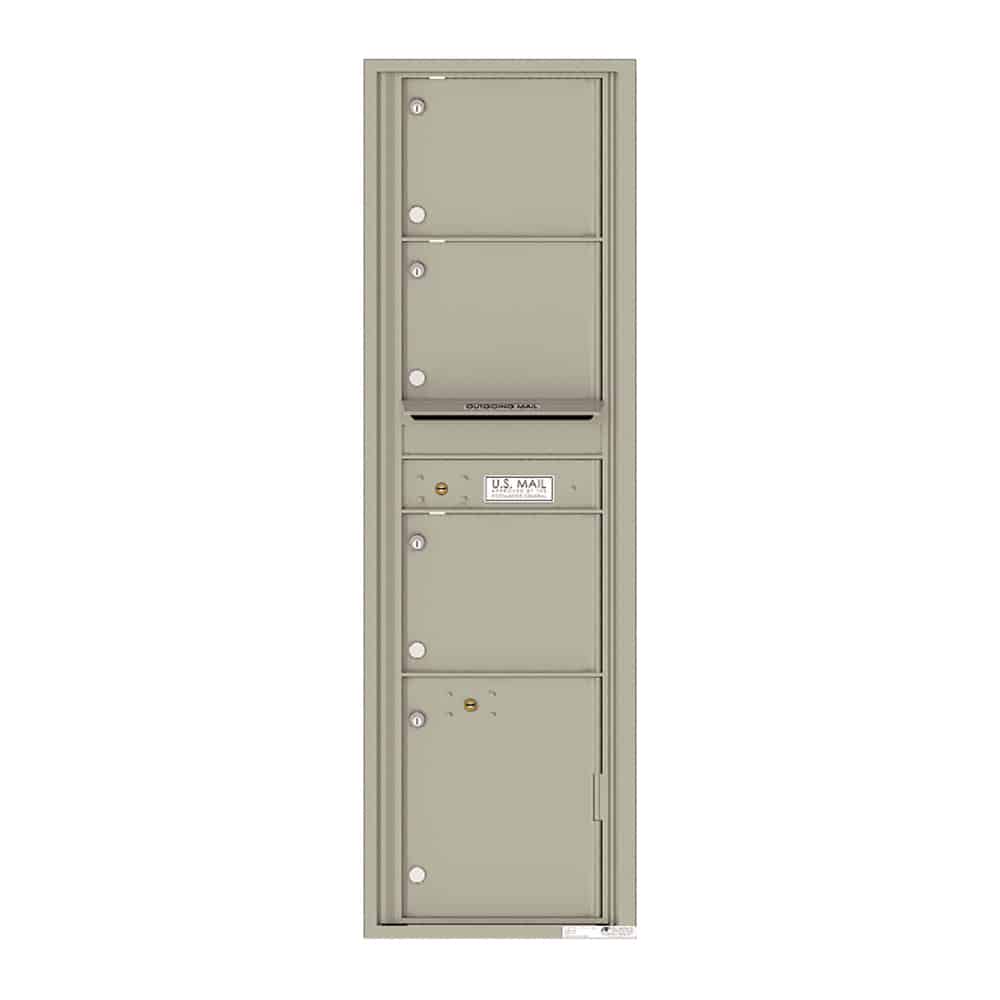 Florence Recessed 4C Horizontal Mailbox – 3 Tenant Doors, 1 Parcel Locker – Front Loading – Max Height – 206550 – Private Delivery Product Image
