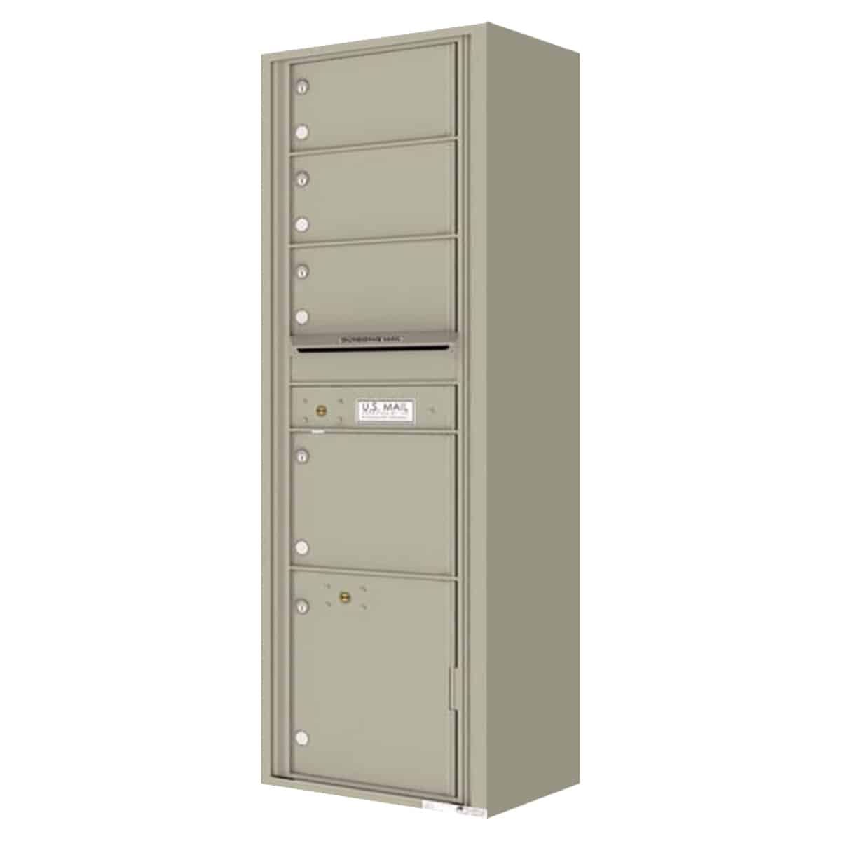 Surface Mount 4C Horizontal Mailbox – 4 Doors 1 Parcel Locker – Front Loading – 4C16S-04-SM Product Image