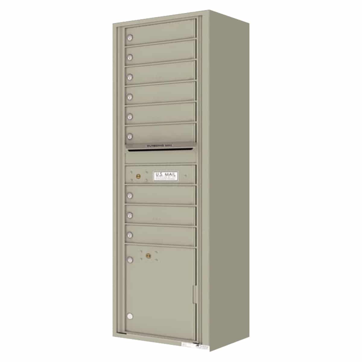Surface Mount 4C Horizontal Mailbox – 9 Doors 1 Parcel Lockers – Front Loading – 4C16S-09-SM Product Image