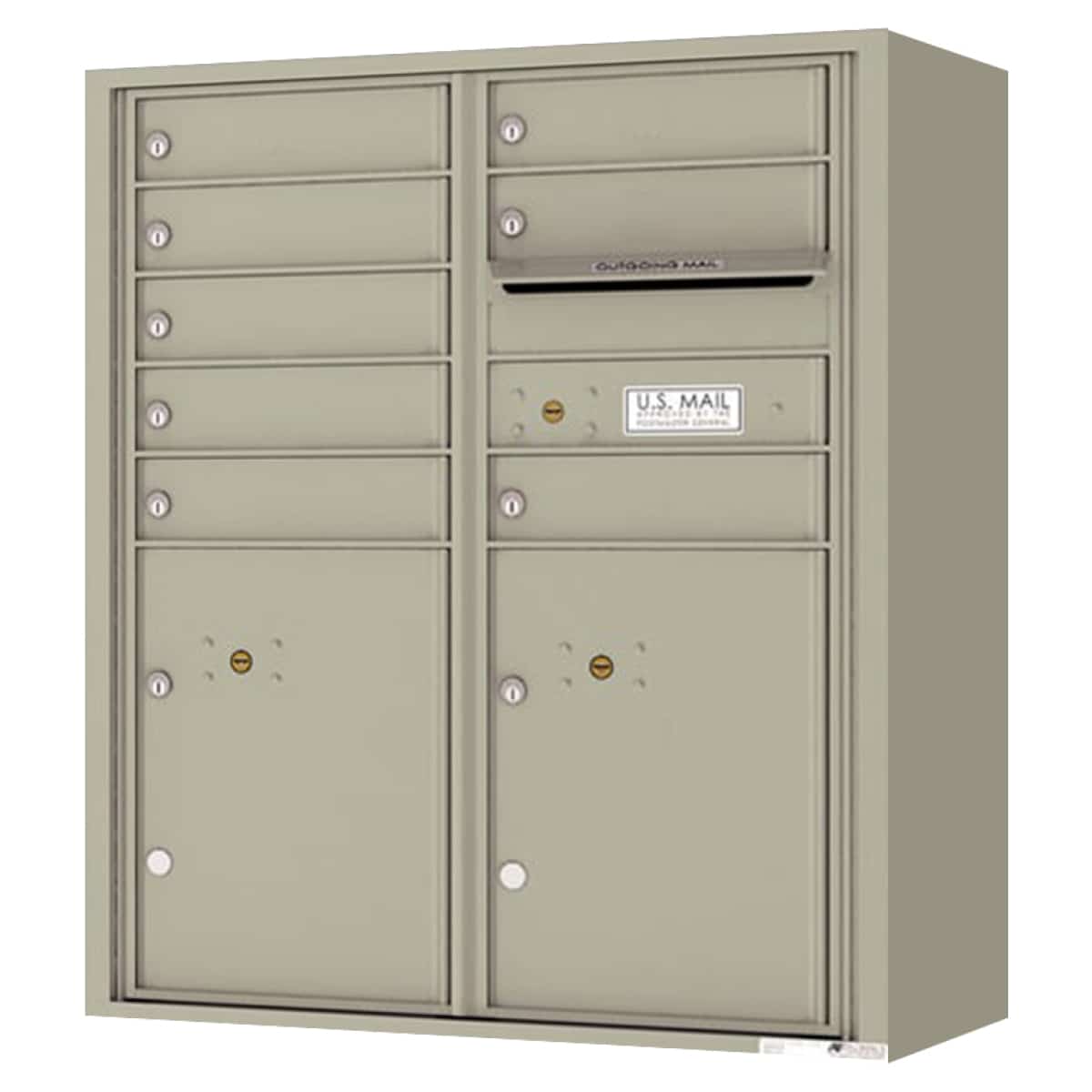 Florence Surface Mount 4C Horizontal Mailbox – 8 Tenant Doors, 2 Parcel Lockers – Front Loading – ADA Compliant Max Height – Private Access Product Image