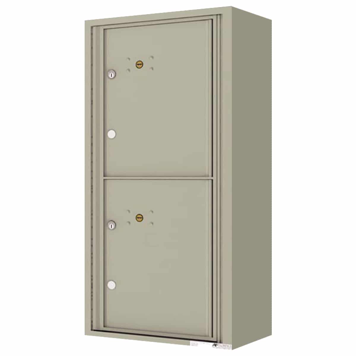 Surface Mount 4C Horizontal Mailbox – 2 Parcel Lockers – Front Loading – 4CADS-2P-SM Product Image