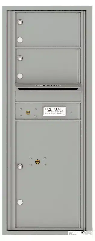 Recessed 4C Horizontal Mailbox – 2 Doors 1 Parcel Locker – Front Loading – 4C12S-02 – USPS Approved Product Image