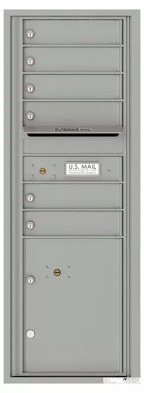 Recessed 4C Horizontal Mailbox – 6 Doors 1 Parcel Lockers – Front Loading – 4C13S-06 – USPS Approved Product Image