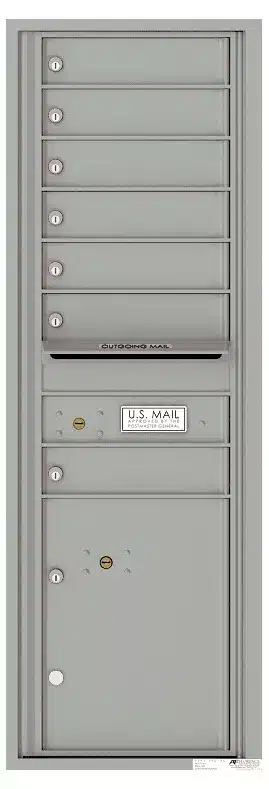 Recessed 4C Horizontal Mailbox – 7 Doors 1 Parcel Locker – Front Loading – 4C14S-07 – USPS Approved Product Image