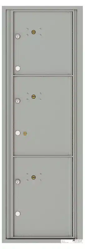 Recessed 4C Horizontal Mailbox – 3 Parcel Lockers – Front Loading – 4C14S-3P – USPS Approved Product Image
