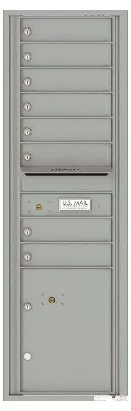 Recessed 4C Horizontal Mailbox – 8 Doors 1 Parcel Locker – Front Loading – 4C15S-08 – USPS Approved Product Image