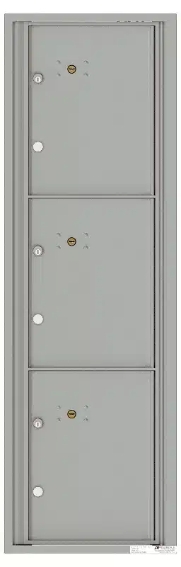 Recessed 4C Horizontal Mailbox – 3 Parcel Lockers – Front Loading – 4C15S-3P – USPS Approved Product Image