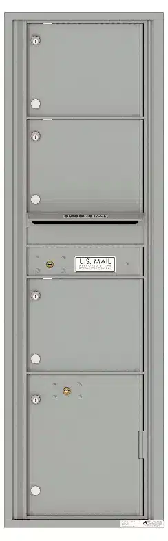 Recessed 4C Horizontal Mailbox – 3 Doors 1 Parcel Locker – Front Loading – 4C16S-03 – USPS Approved Product Image